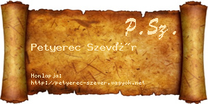 Petyerec Szevér névjegykártya